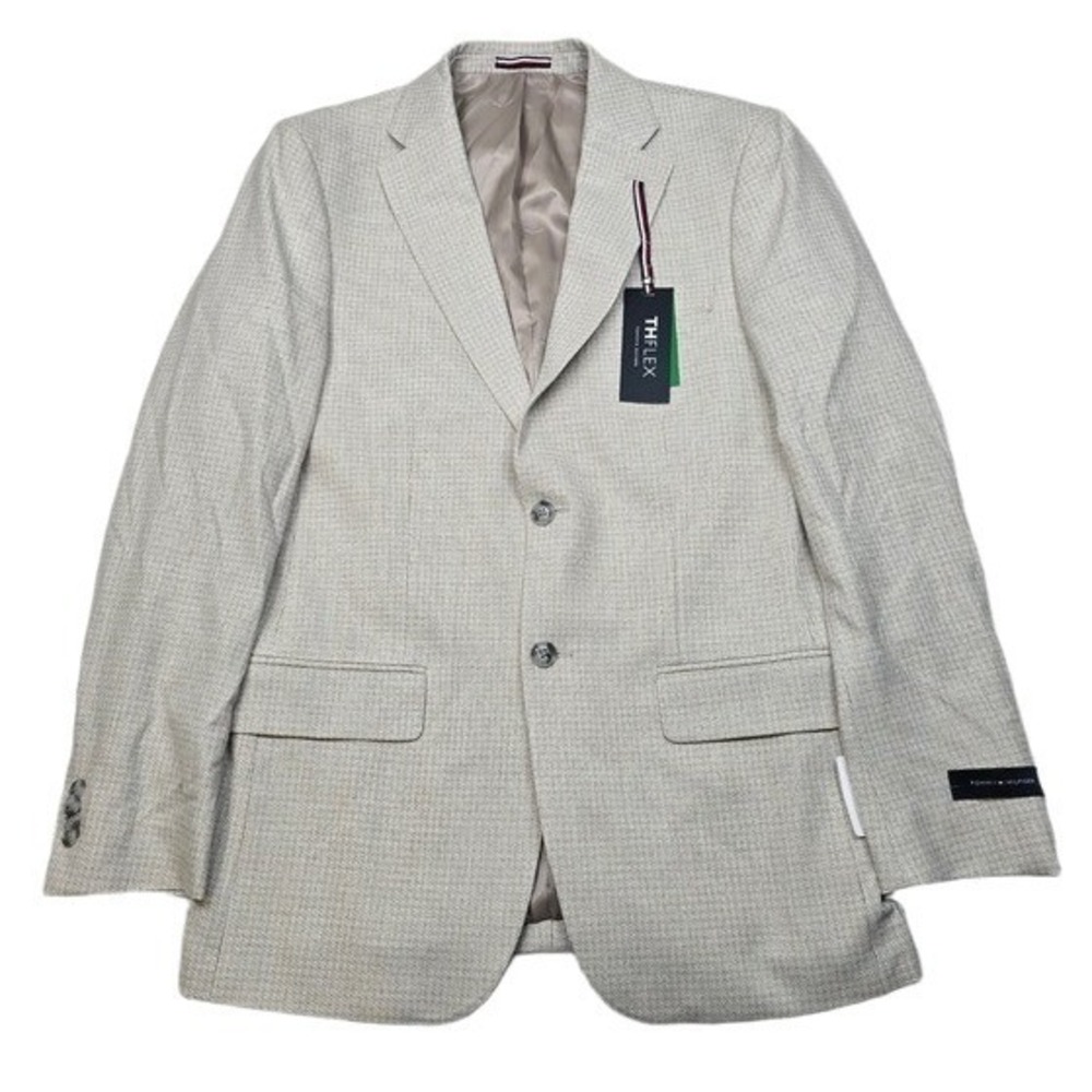 Tommy Hilfiger Conrad‎ Sport Coat Mens 38R White Tan Modern Fit Blazer $295 NEW